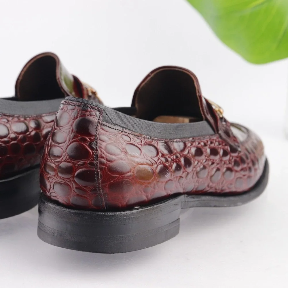 Allen Edmonds Mens Malibu Bit Loafer Size 10 C Red Exotic Leather Slip On Shoes